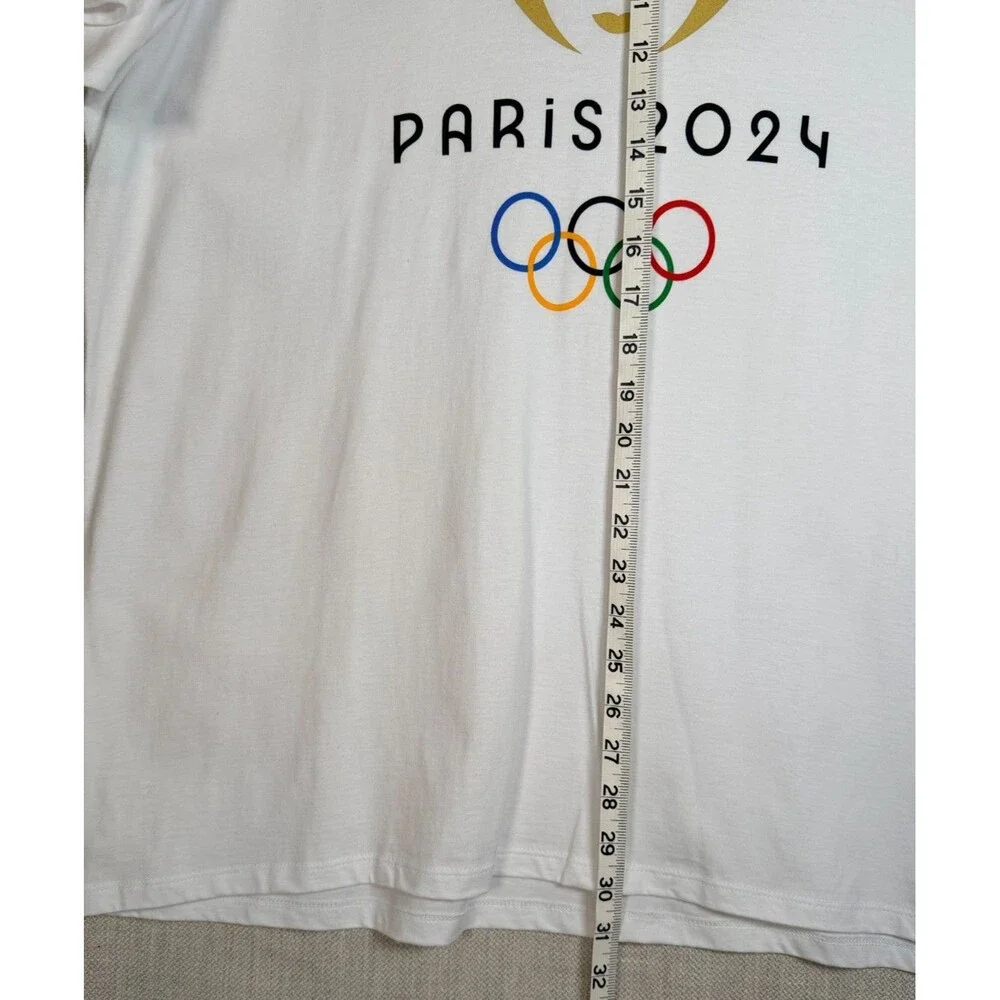 Paris 2024 Olympics T-Shirt Men's Size 2XL Torch White